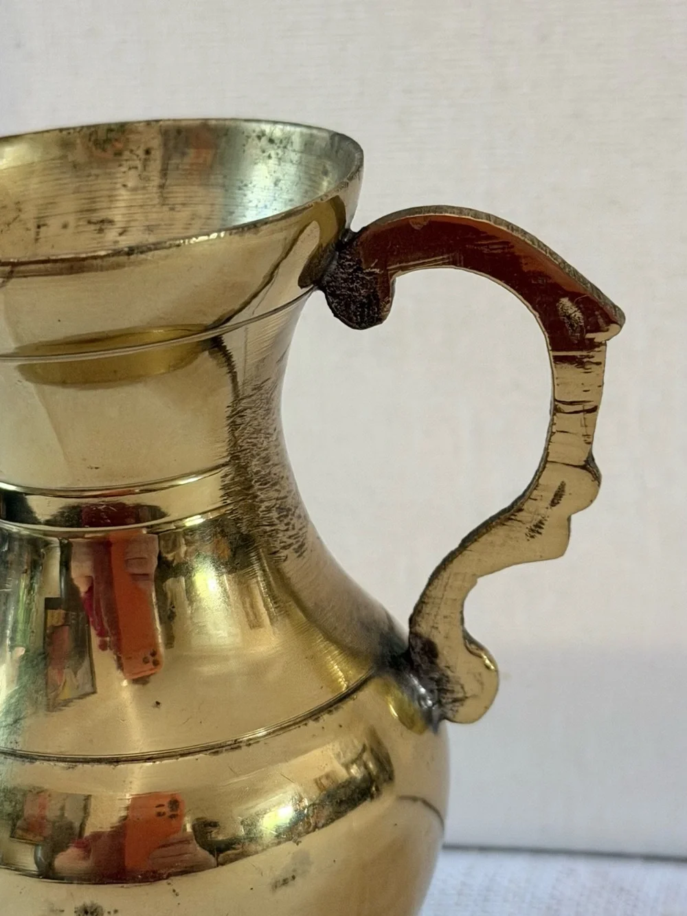 Brass Double-Handled Decorative Vase - Gold Finish